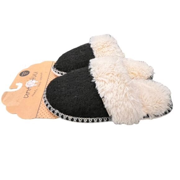 NWT GAA HUU Women’s Faux Shearling Closed Toe Black Slippers Size Small 5-6 SOFT - Picture 3 of 11